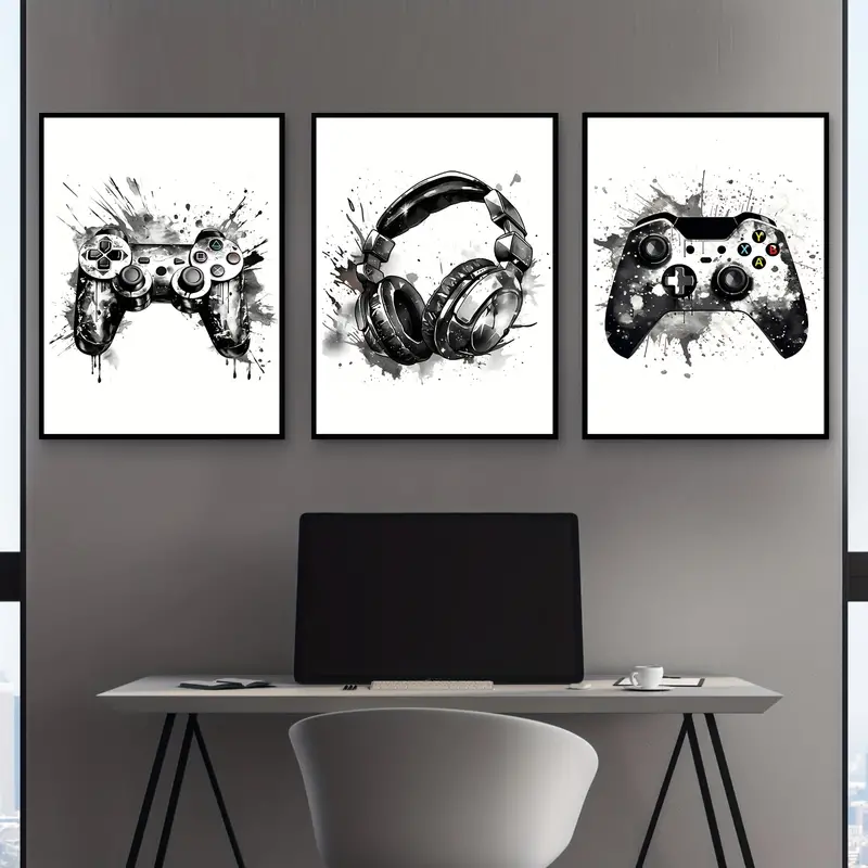 Gaming Accessories For Room - 3 безрамочных холста с картинами, 3